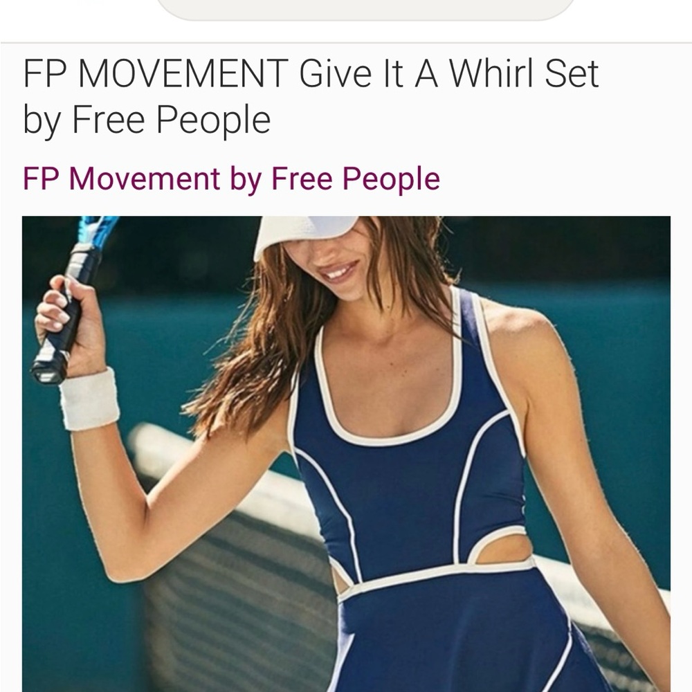 Free People Navy and White Dress